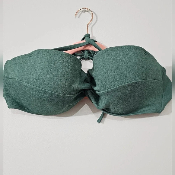 Shade & Shore set Twist-Front Crepe Bandeau Bikini & High Waist Cheeky bottom - Picture 6 of 12